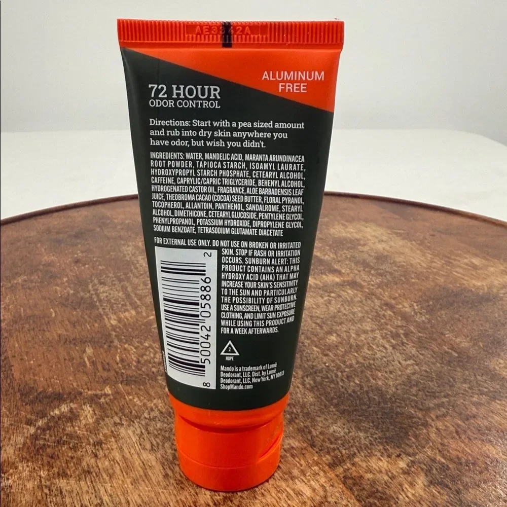 Mando Whole Body Deodorant Clover Woods 2.2oz Invisible Cream Aluminum Free